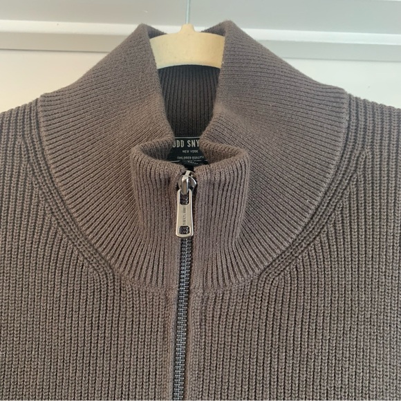 NWT Todd Snyder Men's Expresso Bean Brown Full-Zip Cardigan Size L - Picture 3 of 10
